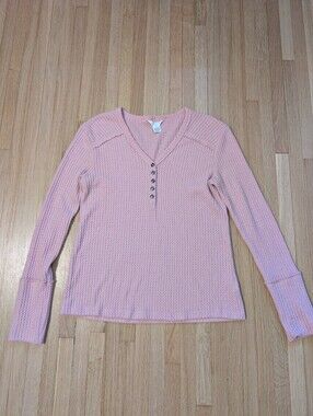 Caslon Pink Waffle knit top XS